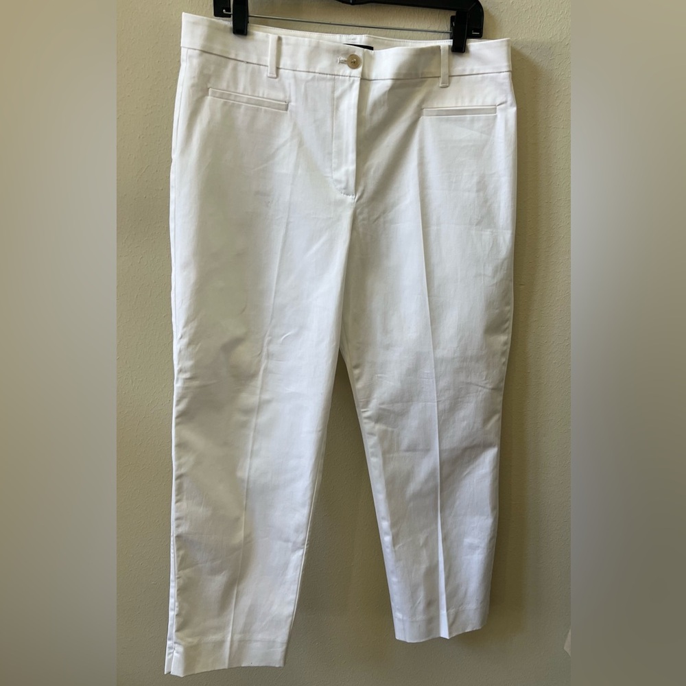Ann Taylor Crisp White Cropped Trousers